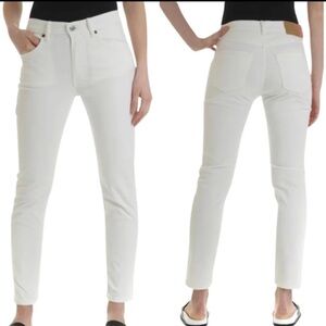 ACNE STUDIOS Bla Konst Slim Leg Jeans Ankle Skinny Mid-Rise White